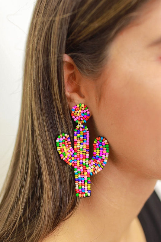 Mojave Desert Beaded Earrings/Cactus