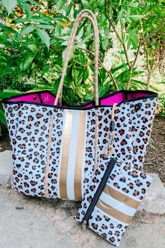 Gold Leopard Neoprene Tote