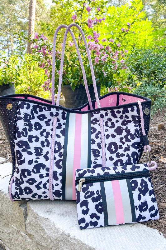 Pink Leopard Neoprene Tote